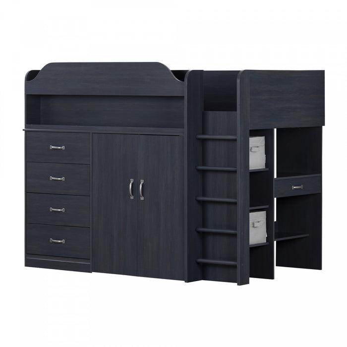 Asten Loft Bed With Desk - Blueberry | Asten Lit Mezzanine Avec Bureau - Myrtille