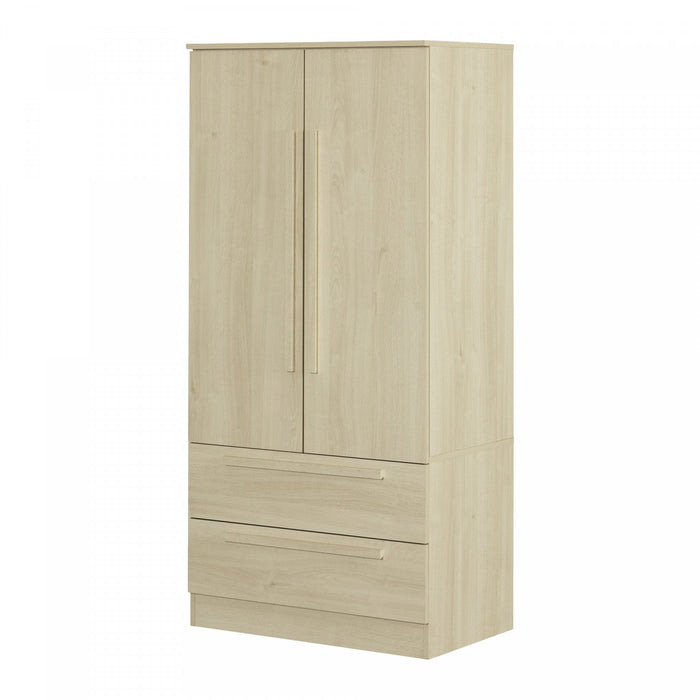Acapella Wardrobe Armoire With Doors And Drawers - Bleached Oak | Acapella Armoire Penderie Avec Portes Et Tiroir - Chene Blanchi