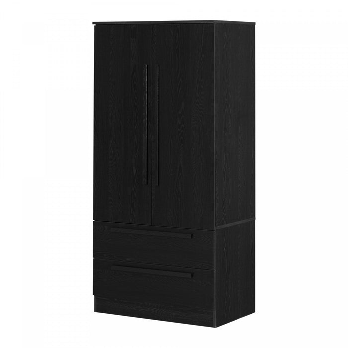 Acapella Wardrobe Armoire With Doors And Drawers - Black Oak | Acapella Armoire Penderie Avec Portes Et Tiroir - Chene Noir