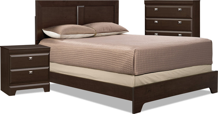 Yorkdale 5-Piece King Bedroom Package with Chest and Nightstand|Ensemble Yorkdale 5 pièces avec très grand lit, commode verticale et table de nuit