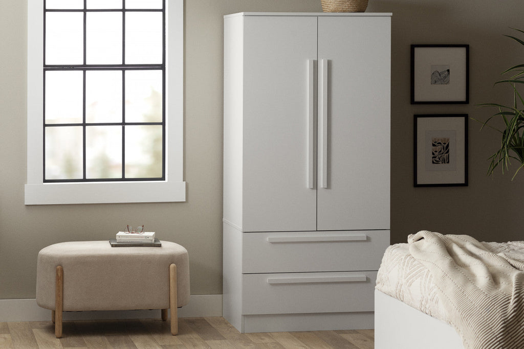 Acapella Wardrobe Armoire With Doors And Drawers - Pure White | Acapella Armoire Penderie Avec Portes Et Tiroir - Blanc Solide