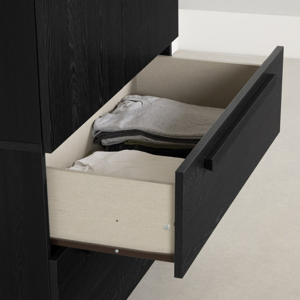 Acapella Wardrobe Armoire With Doors And Drawers - Black Oak | Acapella Armoire Penderie Avec Portes Et Tiroir - Chene Noir