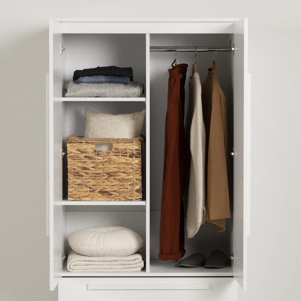 Acapella Wardrobe Armoire With Doors And Drawers - Pure White | Acapella Armoire Penderie Avec Portes Et Tiroir - Blanc Solide
