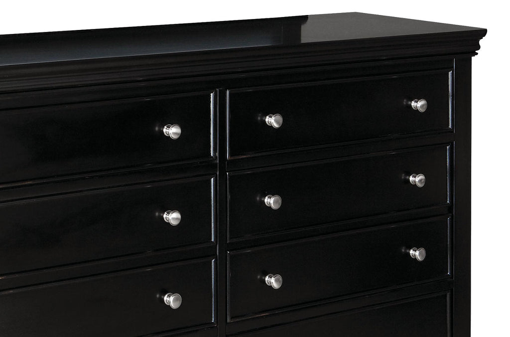 Bridgeport 6-Piece King Bedroom Package with 2 Nightstands – Black|Ensemble de chambre à coucher Bridgeport 6 pièces avec très grand lit et 2 tables de nuit - noir