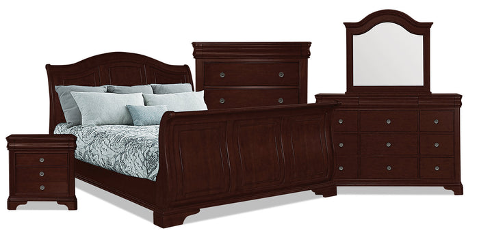 Carmen 7-Piece Queen Bedroom Package – Cherry|Ensemble de chambre à coucher Carmen 7 pièces avec grand lit - cerisier|CARMCQP7