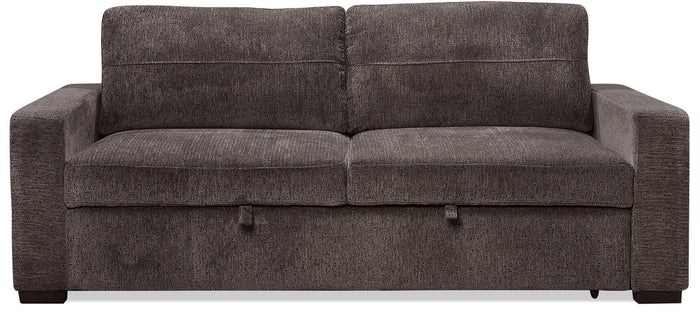Conor Chenille Full-Size Sleeper Sofa – Ebony|Sofa-lit double Conor en chenille - ébène|CONORESB - Open-Box