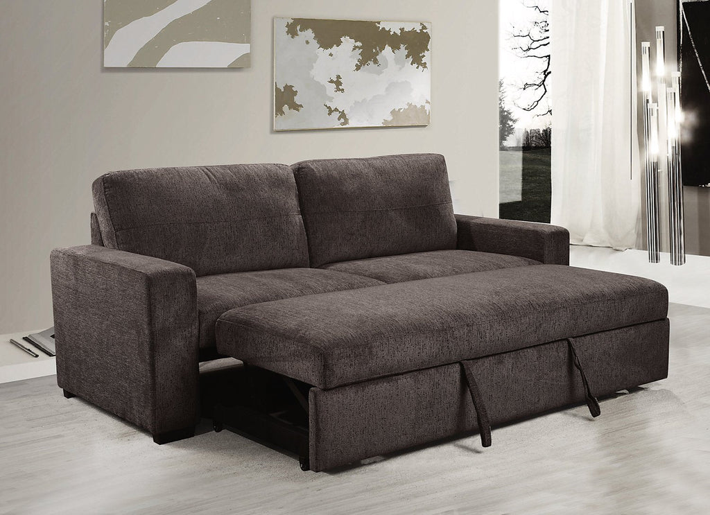 Conor Chenille Full-Size Sleeper Sofa – Ebony|Sofa-lit double Conor en chenille - ébène|CONORESB - Open-Box