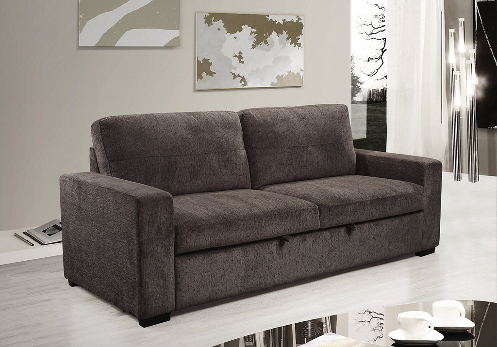 Conor Chenille Full-Size Sleeper Sofa – Ebony|Sofa-lit double Conor en chenille - ébène|CONORESB - Open-Box