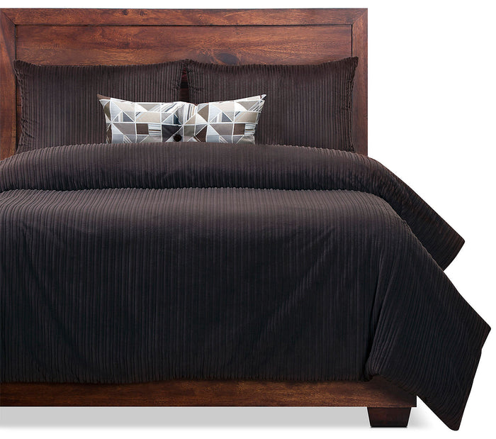 Downy Mocha 4-Piece Queen Duvet Cover Set|Ensemble de housse de couette Downy Mocha 4 pièces pour grand lit|DOWMO4QU