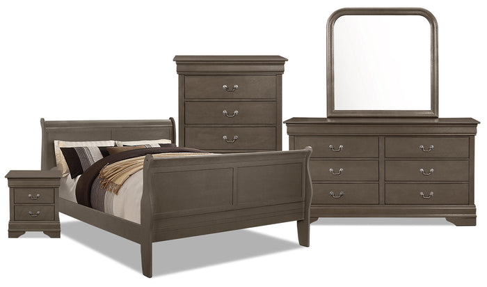 Lyla 7-Piece Full Bedroom Package – Grey|Ensemble de chambre à coucher Lyla 7 pièces avec lit double - gris|LYLAGFP7