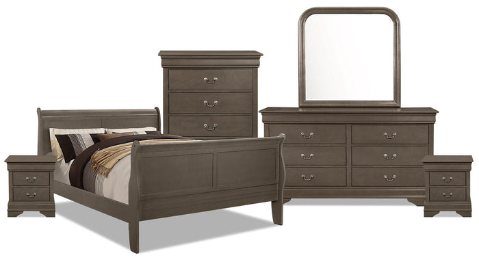 Lyla 8-Piece Full Bedroom Package – Grey|Ensemble de chambre à coucher Lyla 8 pièces avec lit double - gris|LYLAGFP8