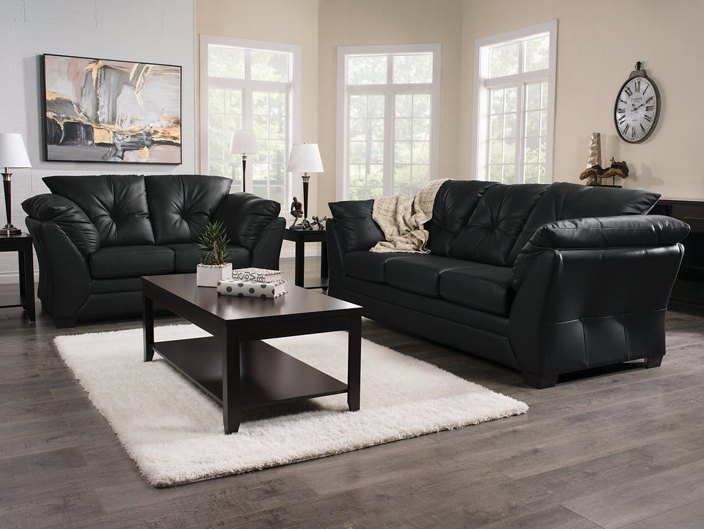 Max Faux Leather Sofa - Black|Sofa Max en similicuir - noir|MAXB-S - Open-Box