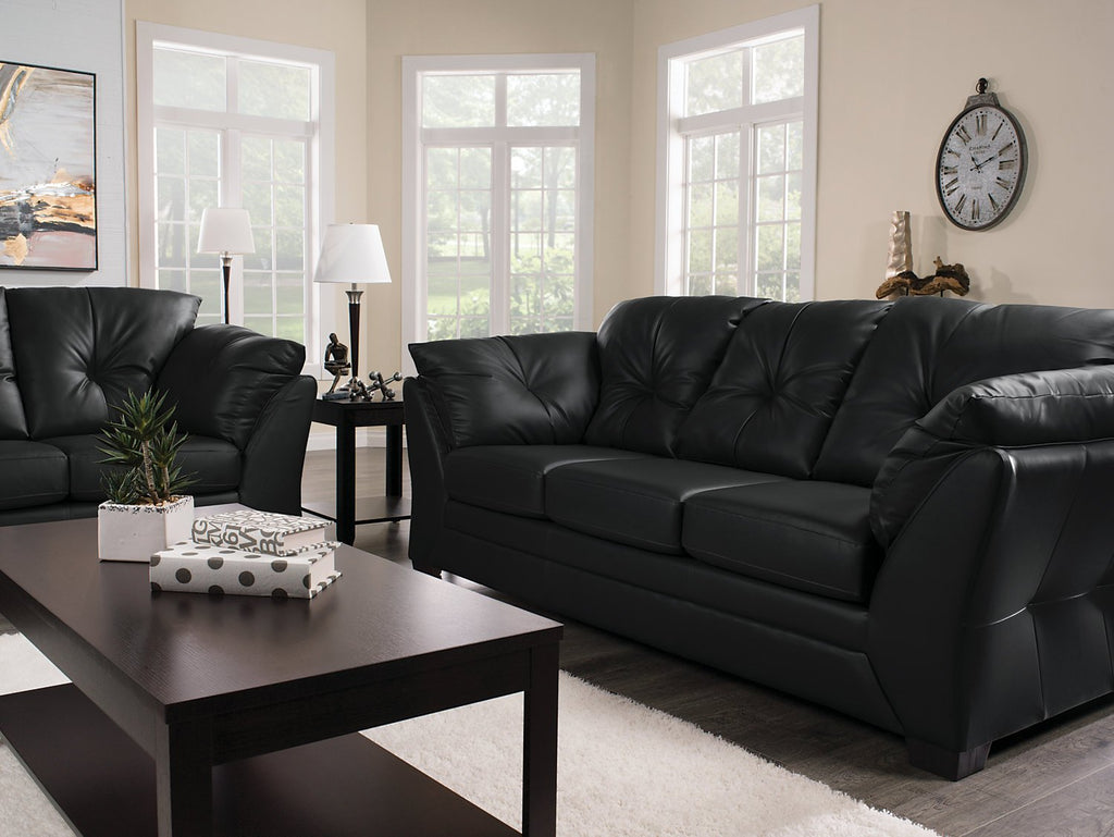 Max Faux Leather Sofa - Black|Sofa Max en similicuir - noir|MAXB-S - Open-Box