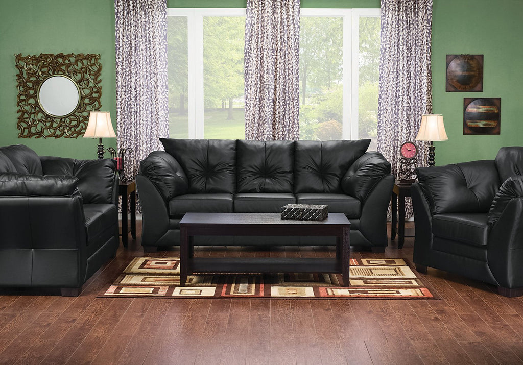 Max Faux Leather Sofa - Black|Sofa Max en similicuir - noir|MAXB-S - Open-Box