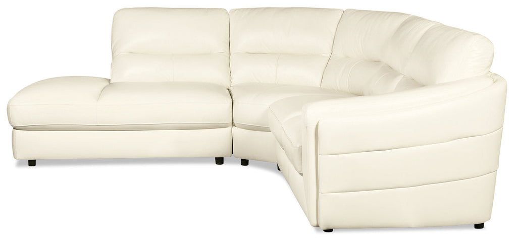 Romeo 3-Piece Genuine Leather Left-Facing Sectional - Beige|Sofa sectionnel de gauche Romeo 3 pièces en cuir véritable - beige|ROMEBLS3