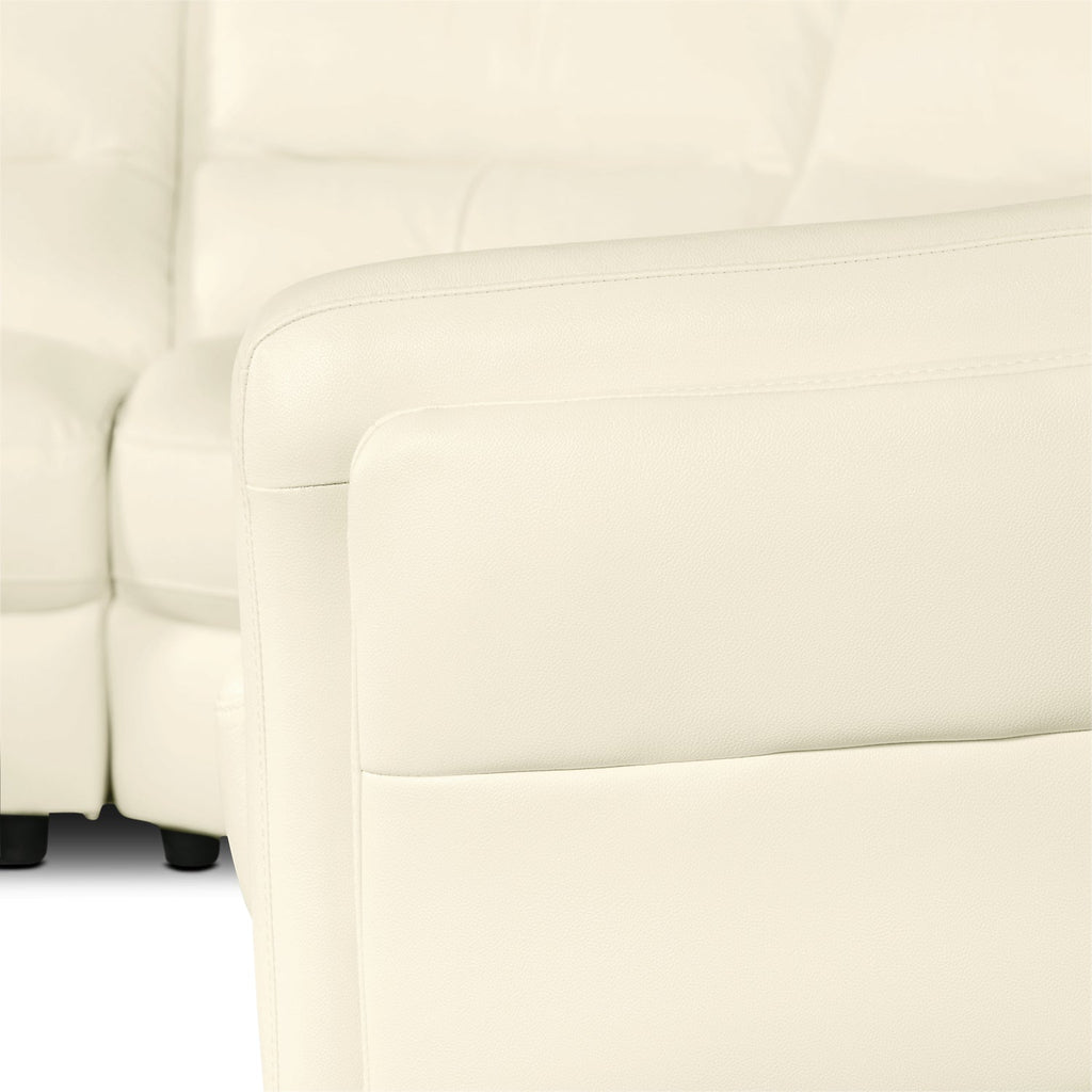 Romeo 3-Piece Genuine Leather Left-Facing Sectional - Beige|Sofa sectionnel de gauche Romeo 3 pièces en cuir véritable - beige|ROMEBLS3