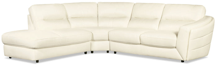 Romeo 3-Piece Genuine Leather Left-Facing Sectional - Beige|Sofa sectionnel de gauche Romeo 3 pièces en cuir véritable - beige|ROMEBLS3
