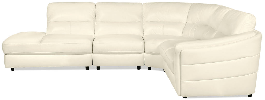 Romeo 4-Piece Genuine Leather Left-Facing Sectional - Beige|Sofa sectionnel de gauche Romeo 4 pièces en cuir véritable - beige|ROMEBLS4