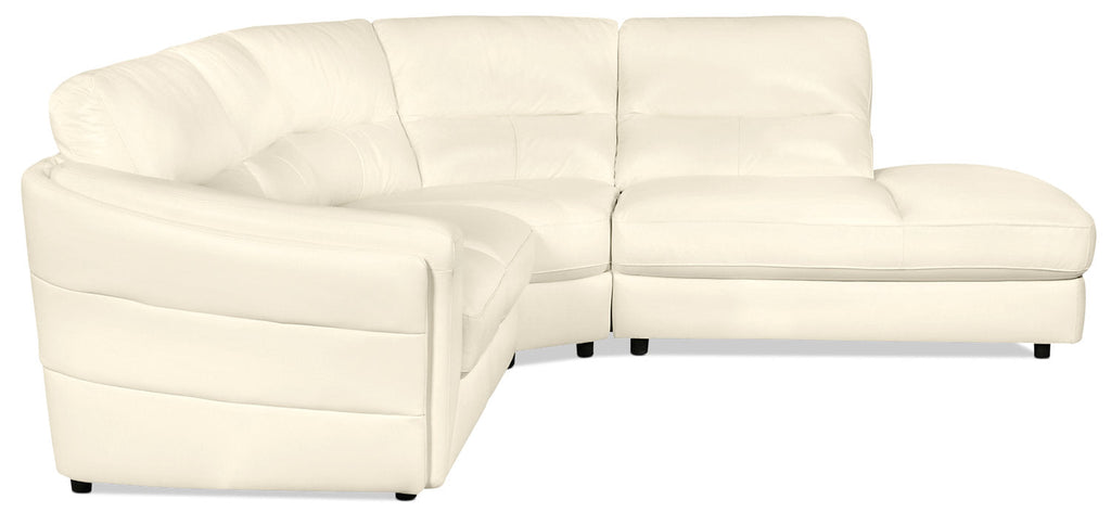 Romeo 3-Piece Genuine Leather Right-Facing Sectional - Beige|Sofa sectionnel de droite Romeo 3 pièces en cuir véritable - beige|ROMEBRS3