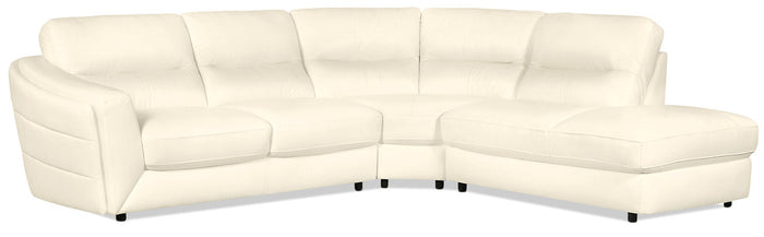 Romeo 3-Piece Genuine Leather Right-Facing Sectional - Beige|Sofa sectionnel de droite Romeo 3 pièces en cuir véritable - beige|ROMEBRS3