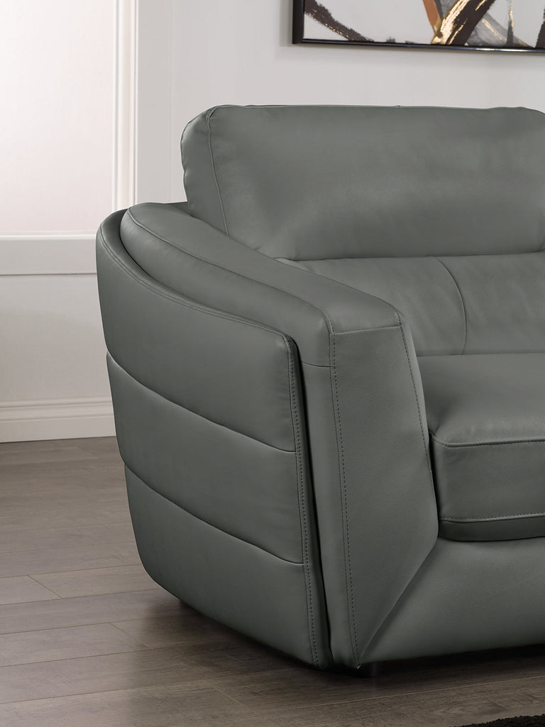 Romeo 4-Piece Genuine Leather Right-Facing Sectional - Grey|Sofa sectionnel de droite Romeo 4 pièces en cuir véritable - gris|ROMEGRS4