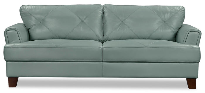 Vita 100% Genuine Leather Sofa – Sea Foam|Sofa Vita en cuir 100 % véritable - écume de mer|VITA-S - Open-Box