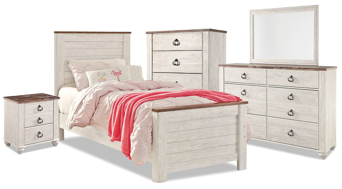 Willowton 7-Piece Twin Bedroom Package|Ensemble de chambre à coucher Willowton 7 pièces avec lit simple|WILLWTP7