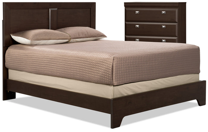 Yorkdale 4-Piece Queen Bed and Chest Package|Ensemble de chambre à coucher Yorkdale 4 pièces avec grand lit et commode verticale