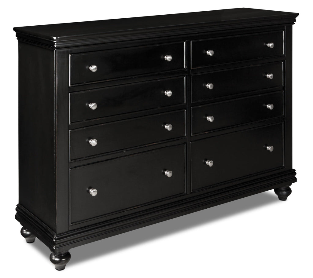 Bridgeport 6-Piece King Bedroom Package with 2 Nightstands – Black|Ensemble de chambre à coucher Bridgeport 6 pièces avec très grand lit et 2 tables de nuit - noir
