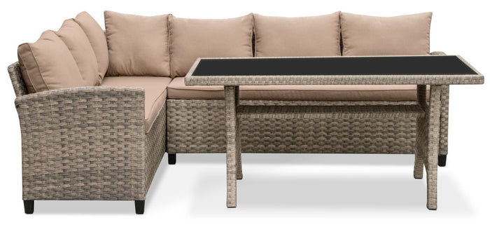 Frankfort 3-Piece Patio Sectional Dining Package|Ensemble de salle à manger Frankfort 3 pièces pour la terrasse avec sofa sectionnel