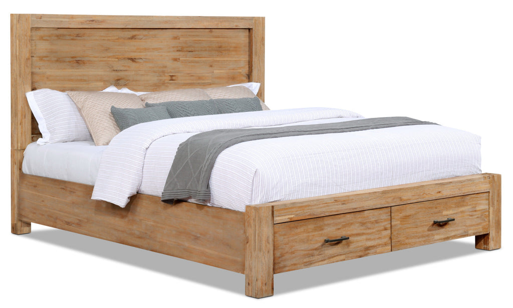 Acadia 5-Piece King Storage Bedroom Package with Chest and Nightstand|Ensemble Acadia 5 pièces avec très grand lit de rangement, commode verticale et table de nuit