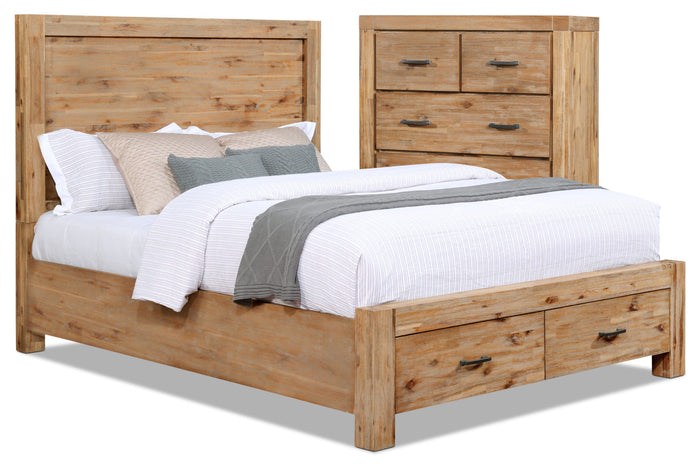 Acadia 4-Piece Queen Storage Bed and Chest Package|Ensemble de chambre à coucher Acadia 4 pièces avec grand lit de rangement et commode verticale