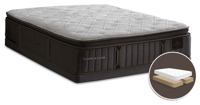 Stearns & Foster Princedale Medium Pillow-Top Split Queen Mattress Set|Ensemble matelas semi-ferme plateau-coussin  divisé Princedale de Stearns & Foster pour grand lit