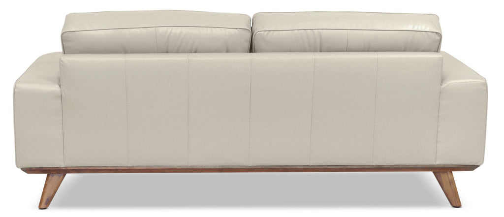 Kai Genuine Leather Sofa – Silver|Sofa Kai en cuir véritable – argenté