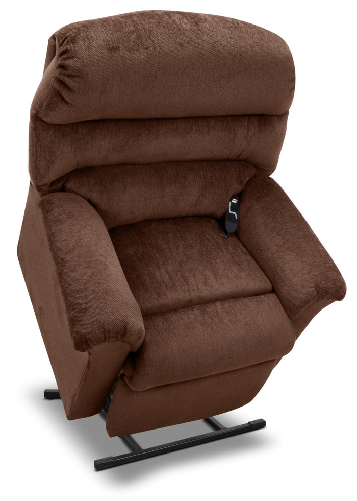 477 Chenille 3-Position Power Lift Chair – Walnut|Fauteuil basculeur à inclinaison électrique 477 à 3 positions en chenille - noyer