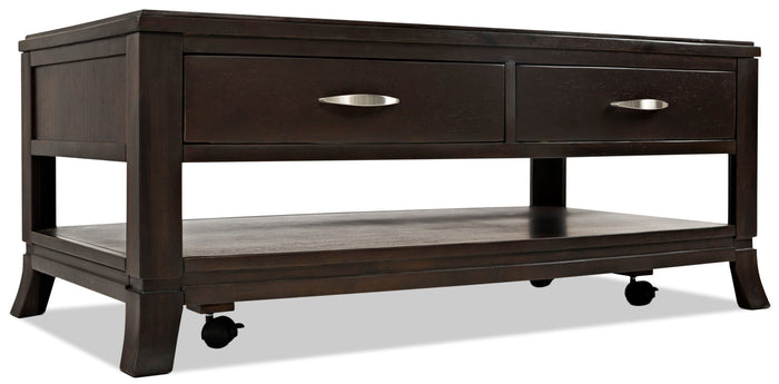 Downtown Coffee Table with Casters - Merlot|Table à café Downtown - merlot|DOW48CTB