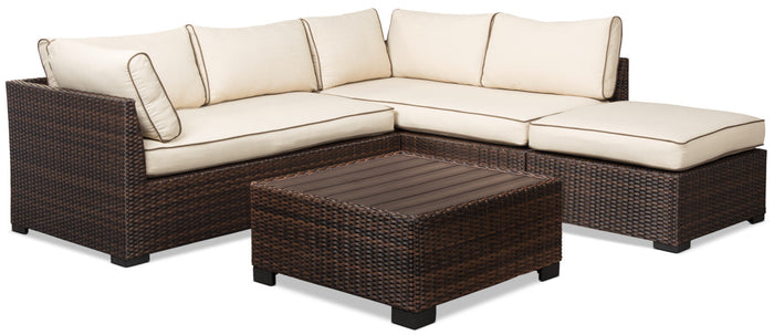 Loughran 4-Piece Patio Sectional Set|Ensemble de sofa sectionnel Loughran 4 pièces pour la terrasse