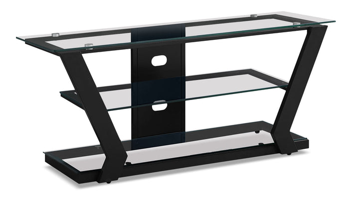 Abram 48" Modern TV Stand with Storage and Cable Management for TVs up to 55"- Black|Meuble pour téléviseur moderne Abram de 48 po avec rangement et système de gestion des câbles pour téléviseurs jusqu’à 55 po - noir