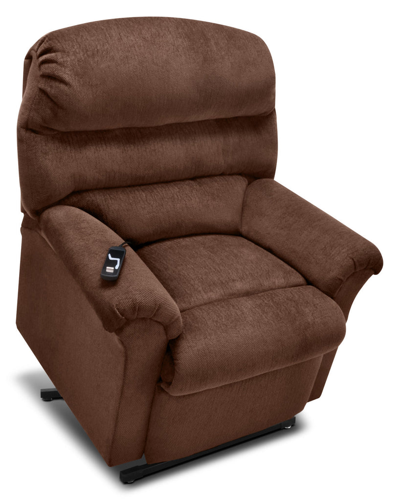 477 Chenille 3-Position Power Lift Chair – Walnut|Fauteuil basculeur à inclinaison électrique 477 à 3 positions en chenille - noyer