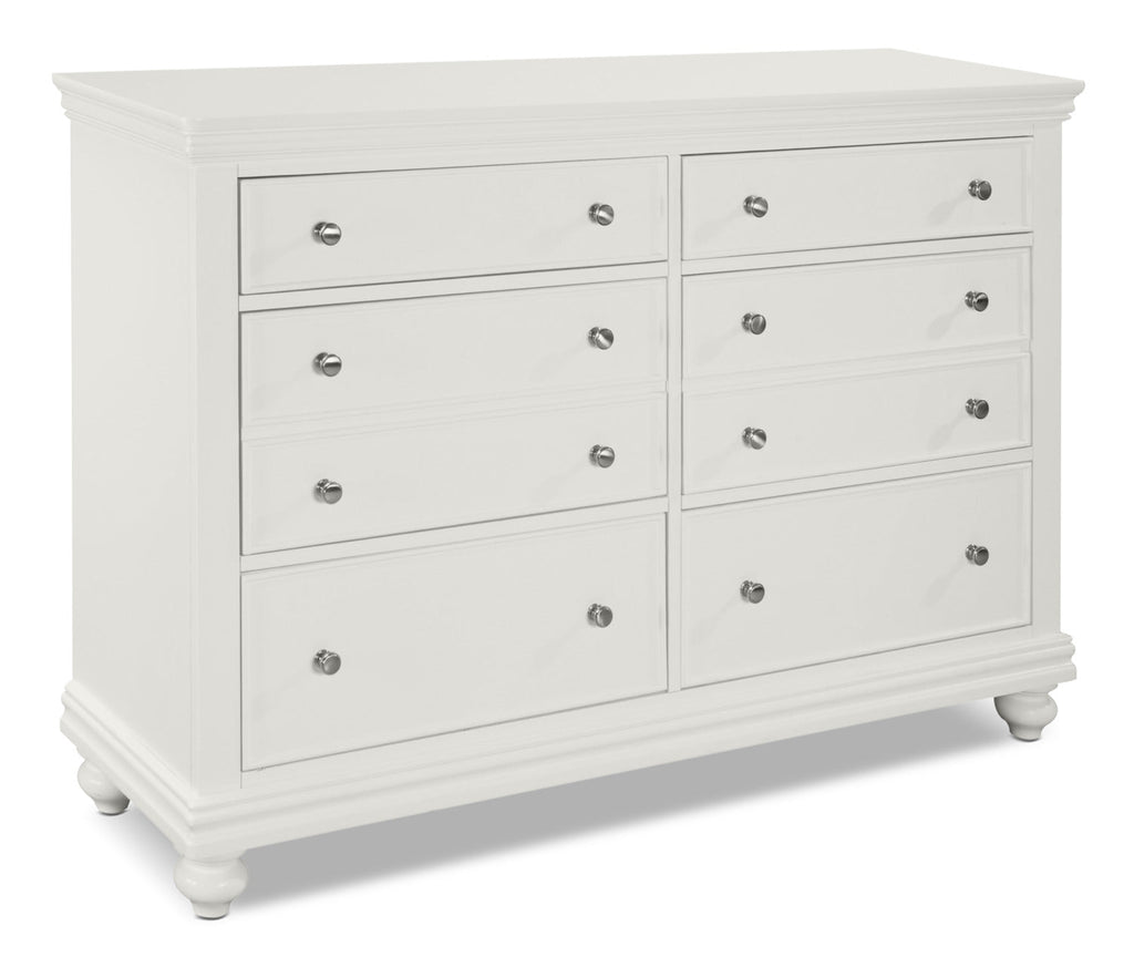 Bridgeport 6-Piece Queen Bedroom Package with 2 Nightstands – White|Ensemble de chambre à coucher Bridgeport 6 pièces avec grand lit et 2 tables de nuit - blanc