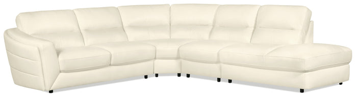 Romeo 4-Piece Genuine Leather Right-Facing Sectional - Beige|Sofa sectionnel de droite Romeo 4 pièces en cuir véritable - beige|ROMEBRS4