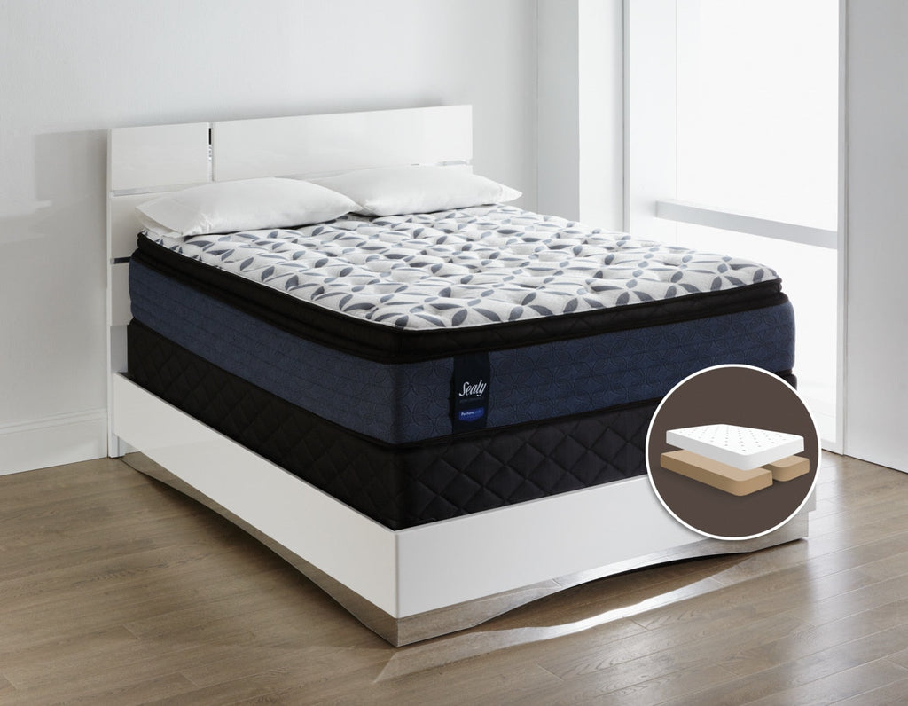 Sealy Posturepedic Kingsmill Pillow-Top Plush Split Queen Mattress Set|Ensemble moelleux à plateau-coussin divisé Kingsmill Posturepedic de Sealy pour grand lit