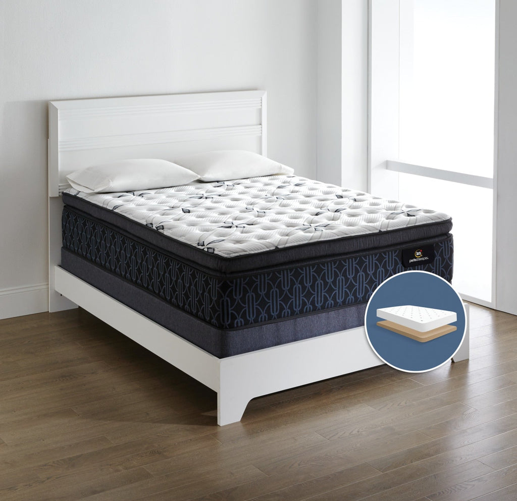 Serta Perfect Sleeper® Mansell Plush Super Pillow-Top Low-Profile Full Mattress Set|Ensemble moelleux plateau-coussin épais à profil bas Mansell Perfect Sleeper Serta pour lit double