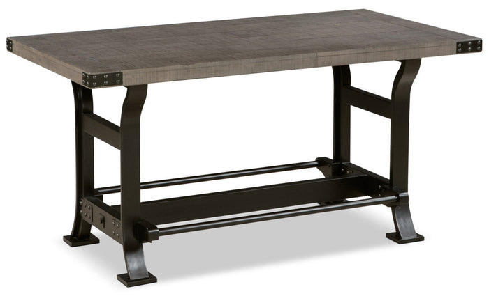 Ironworks Counter-Height Dining Table, Metal, Trestle-Base, 72"W - Grey | Table de salle à manger Ironworks de 72 po (L) de hauteur comptoir en métal avec base à tréteaux - grise