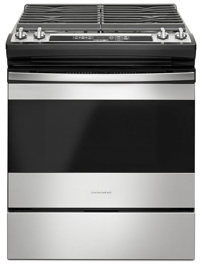 Amana 5.0 Cu. Ft. Slide-In Gas Range – AGS6603SFS|Cuisinière à gaz encastrée Amana de 5,0 pi³ – AGS6603SFS