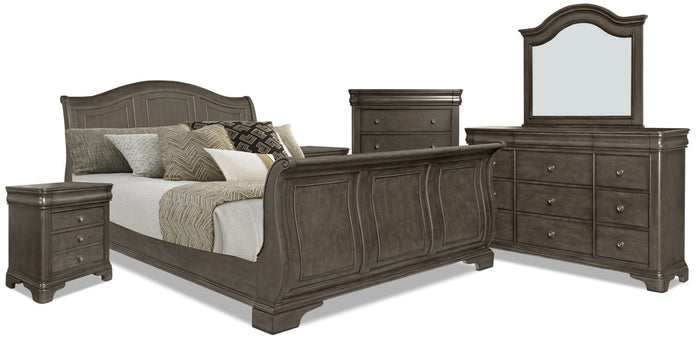 Carmen 8-Piece King Bedroom Package – Grey|Ensemble de chambre à coucher Carmen 8 pièces avec très grand lit - gris|CARMGKP8
