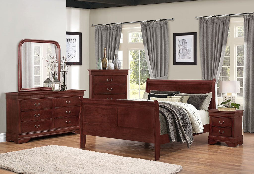 Lyla King Sleigh Bed - Cherry|Très grand lit-bateau Lyla - cerisier|LYLACKBD