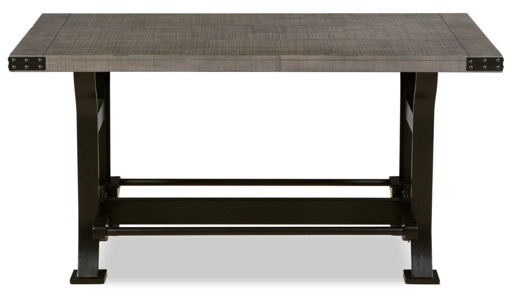 Ironworks Counter-Height Dining Table, Metal, Trestle-Base, 72"W - Grey | Table de salle à manger Ironworks de 72 po (L) de hauteur comptoir en métal avec base à tréteaux - grise