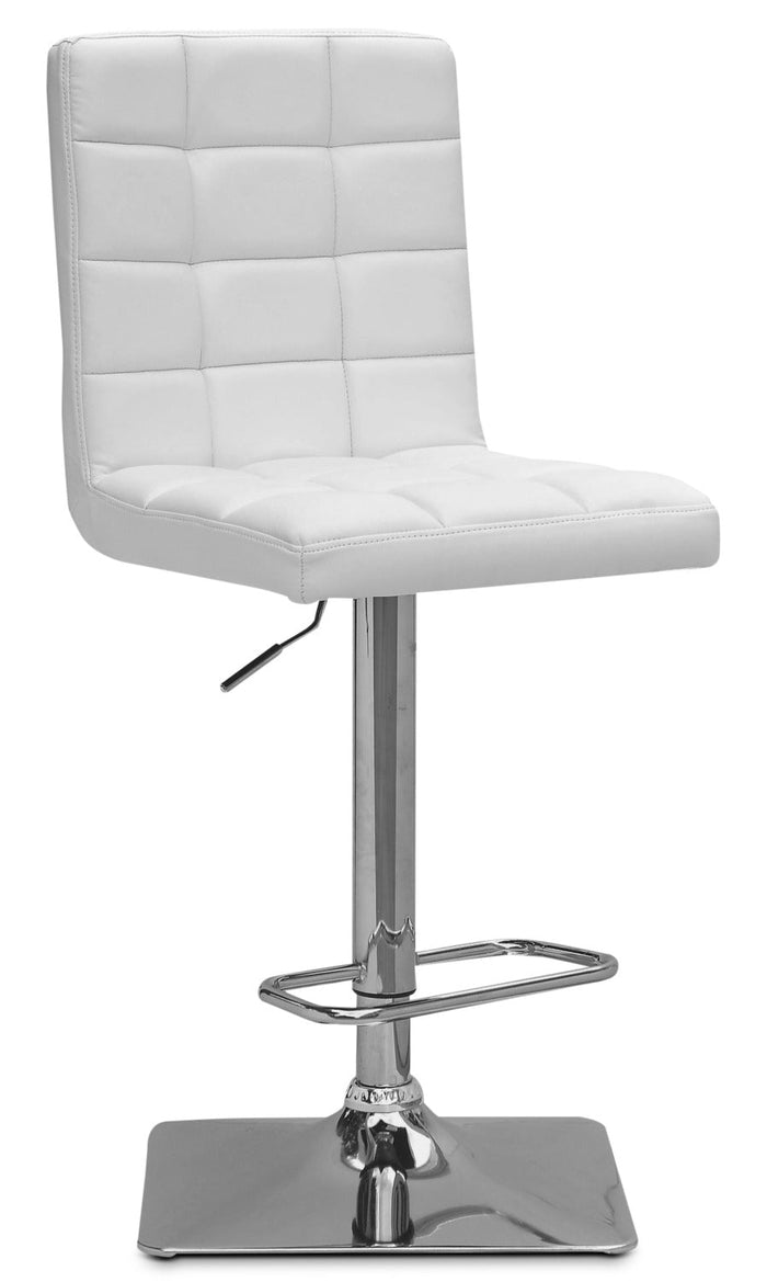 Axel High-Back Adjustable Bar Stool – White|Tabouret bar réglable Axel à dossier haut - blanc|AXELWTBS