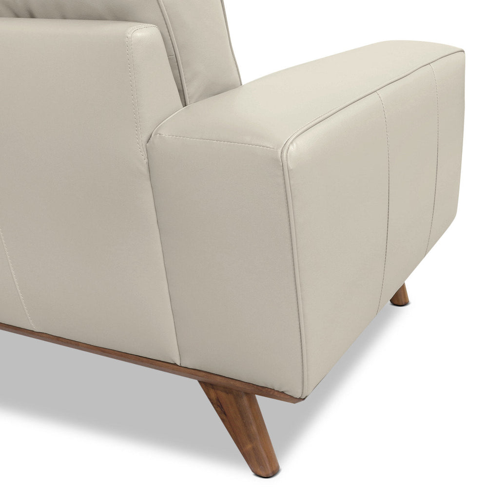 Kai Genuine Leather Sofa – Silver|Sofa Kai en cuir véritable – argenté
